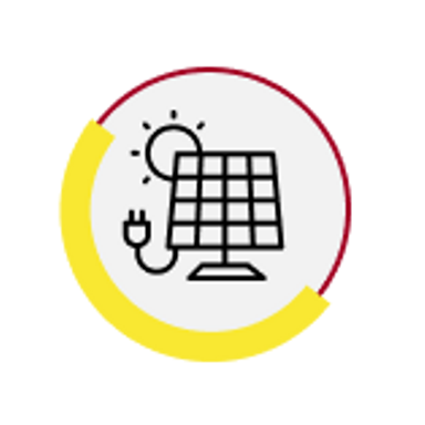 solar panel with sun illustration